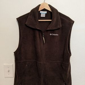 Columbia Fleece Vest Mens - Medium - Brown